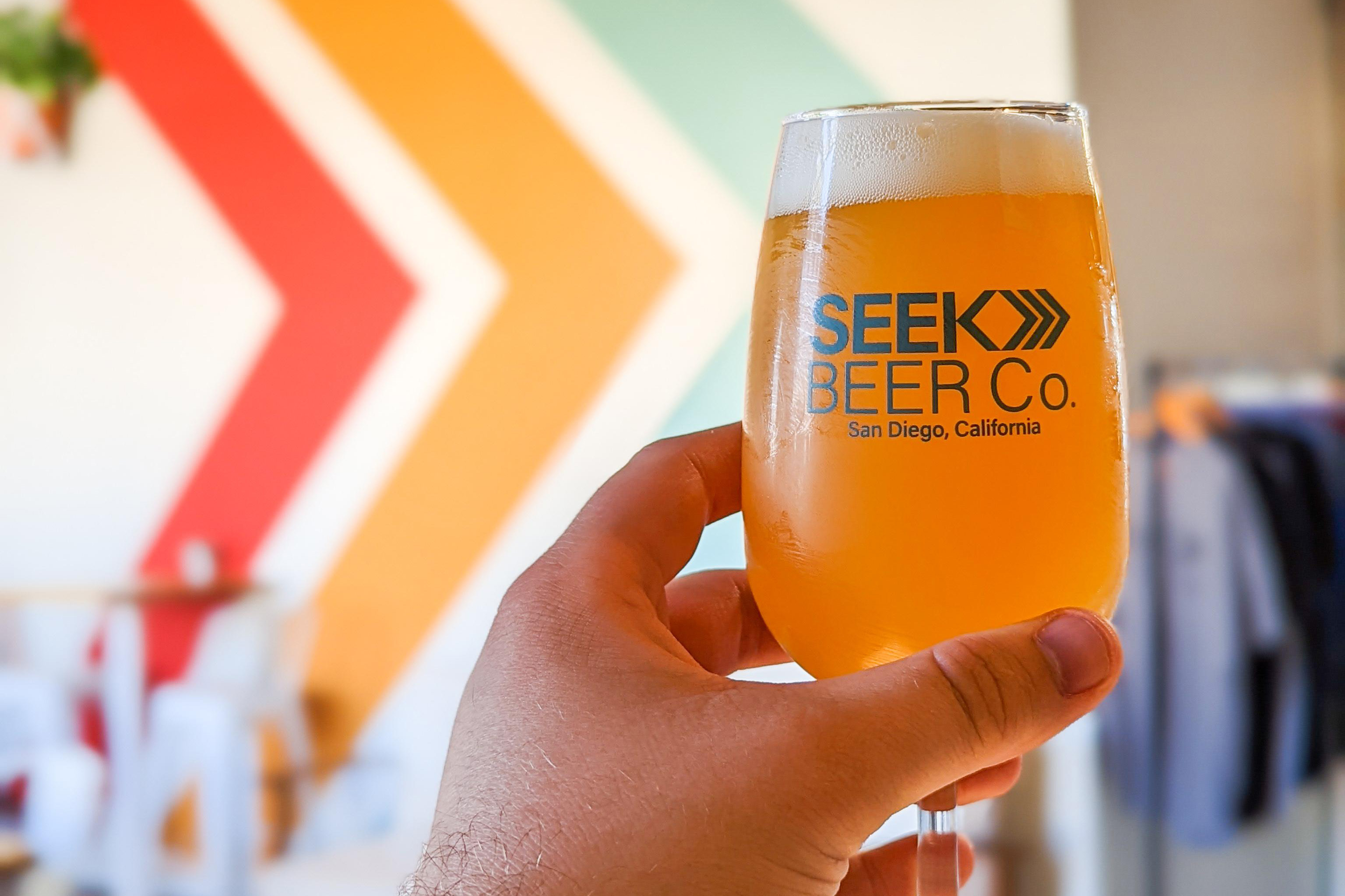 Tasting at the Seek Beer Co. location in North Park, San Diego.