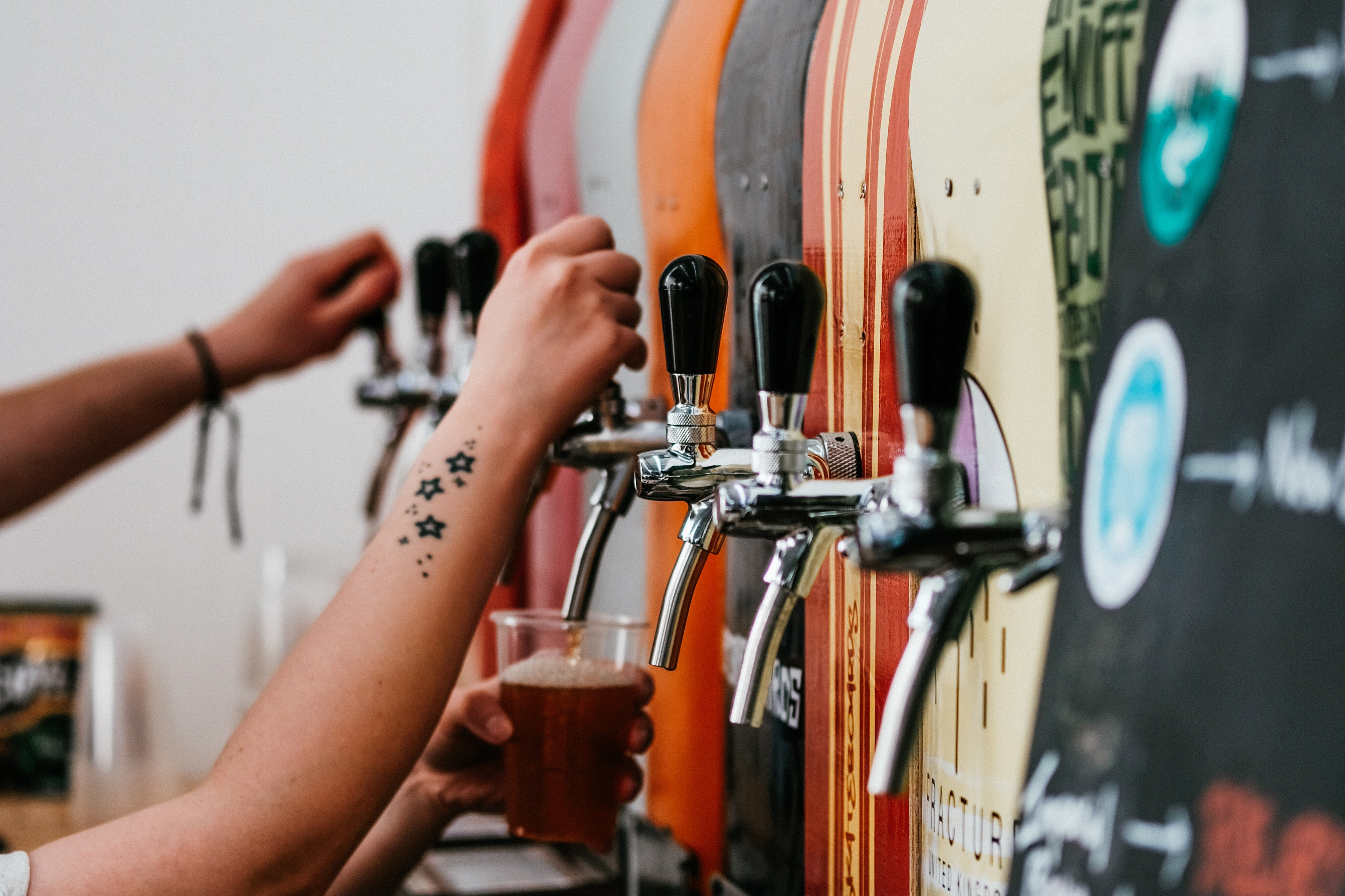 Taps at a Brewery.
